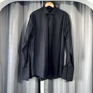 Kenneth Cole tall black French cuff shirt